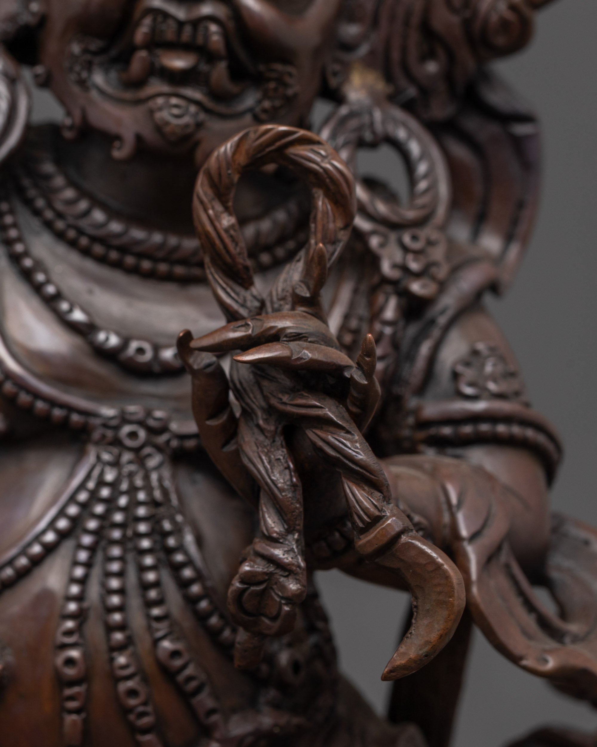Oxidized Bodhisattva Vajrapani Statue | Buddhist Protector Deity