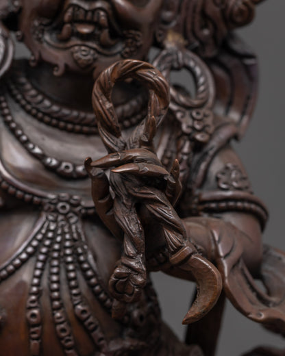 Oxidized Bodhisattva Vajrapani Statue | Buddhist Protector Deity