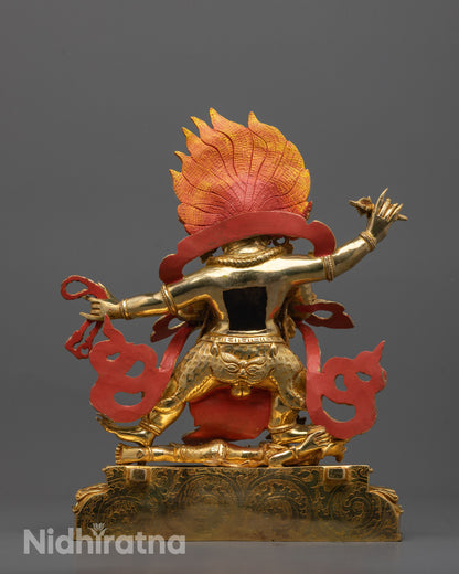 Himalayan Vajrapani Four-Armed Statue | Traditional Protector Figure