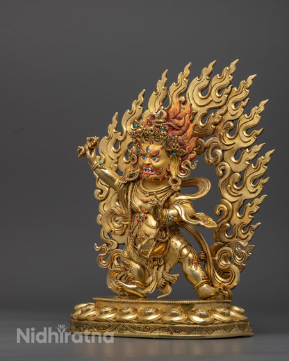 Nepalese Vajrapani Statue | Handcrafted Wrathful Figurine