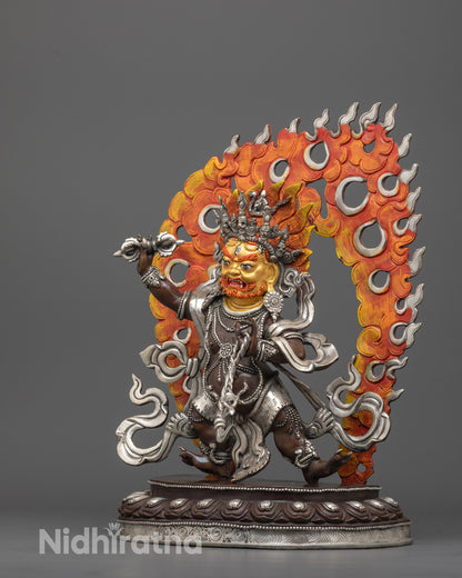 Fierce Vajrapani Statue | Handcrafted Oxidized Protector of the Dharma