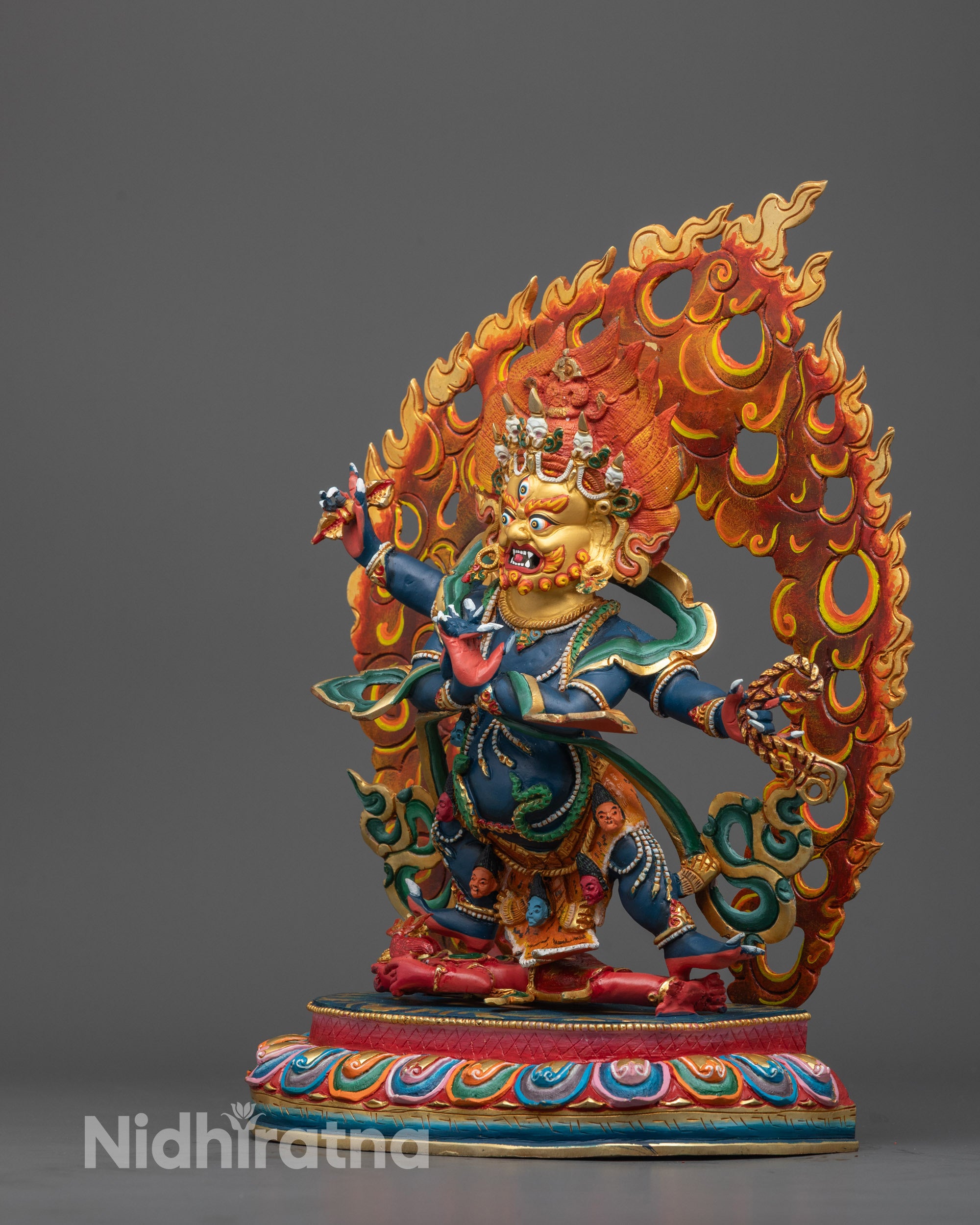 Nepalese Four-Armed Vajrapani Sculpture | Spiritual Power Deity