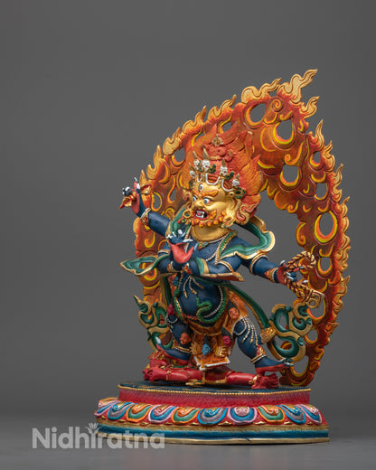 Nepalese Four-Armed Vajrapani Sculpture | Spiritual Power Deity