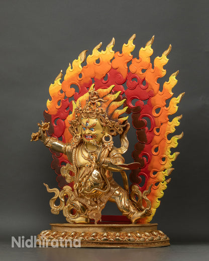Vajrapani Statue | Large-Size Copper and Gold Gilded Buddhist Art