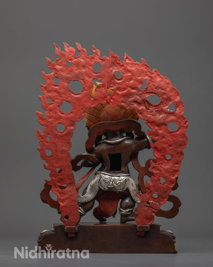 Fierce Vajrapani Statue | Handcrafted Oxidized Protector of the Dharma