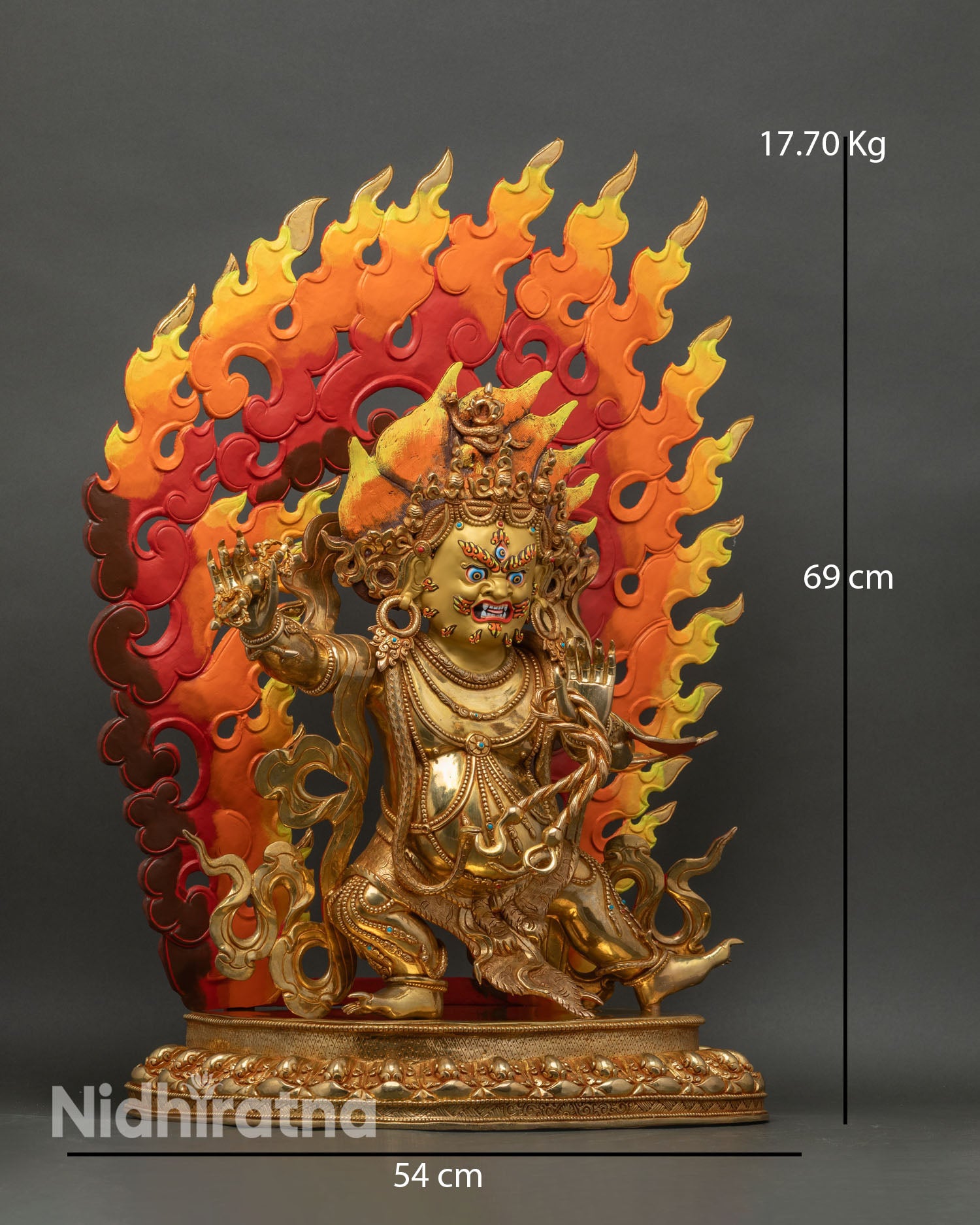 Vajrapani Statue | Large-Size Copper and Gold Gilded Buddhist Art
