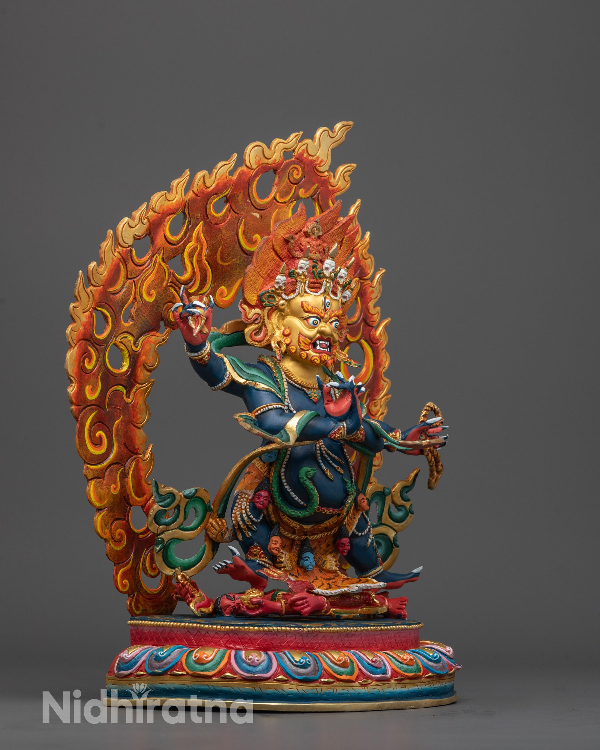 Nepalese Four-Armed Vajrapani Sculpture | Spiritual Power Deity