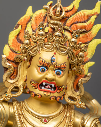 Bodhisattva Vajrapani Statue | Wrathful Protector in Copper
