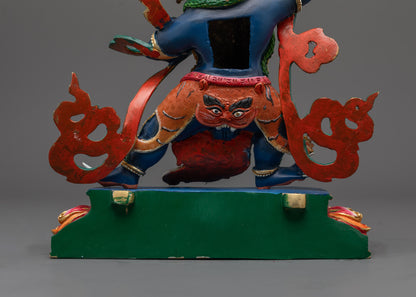 Wrathful Blue Colored Vajrapani Statue | Powerful Protector
