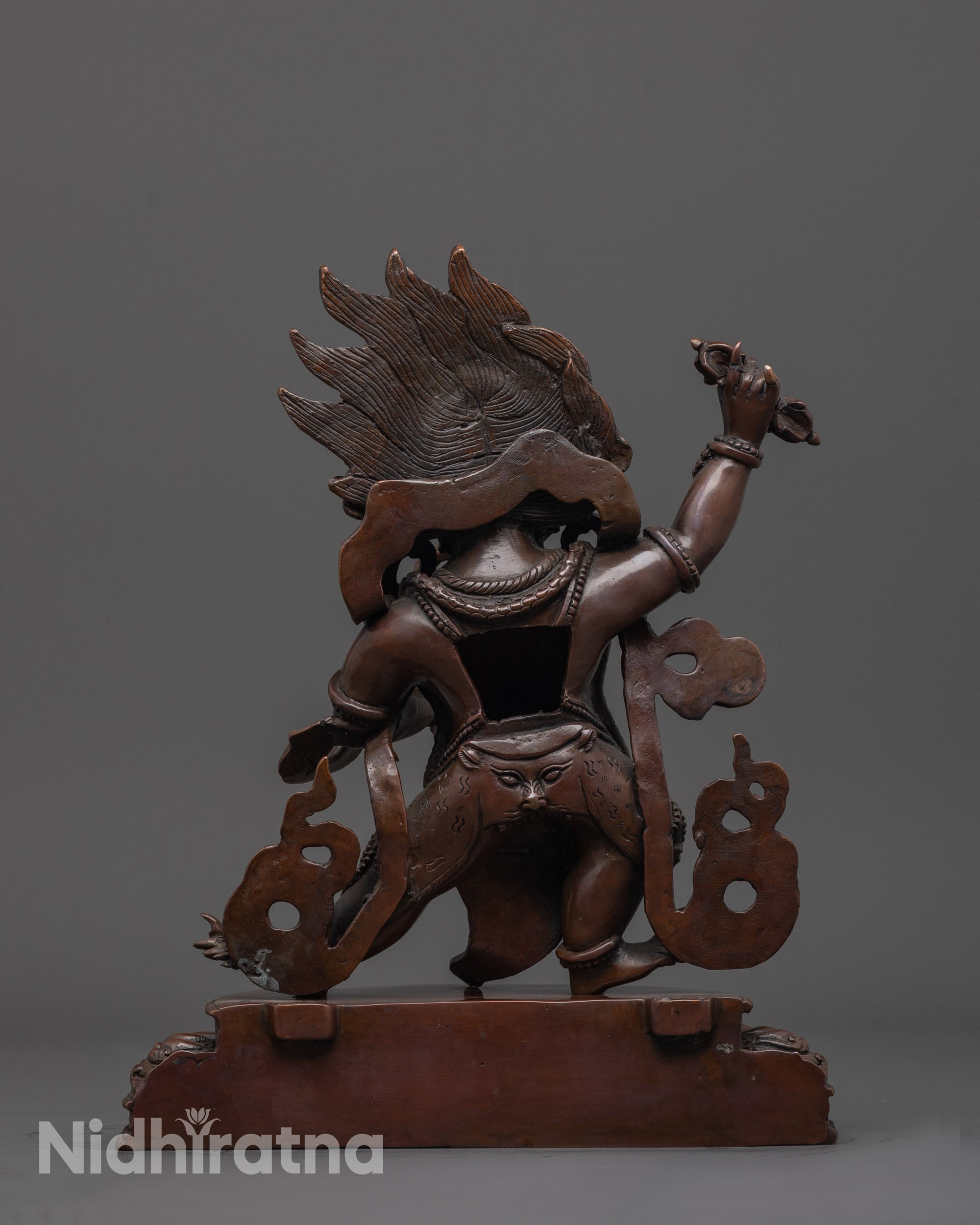 Oxidized Bodhisattva Vajrapani Statue | Buddhist Protector Deity