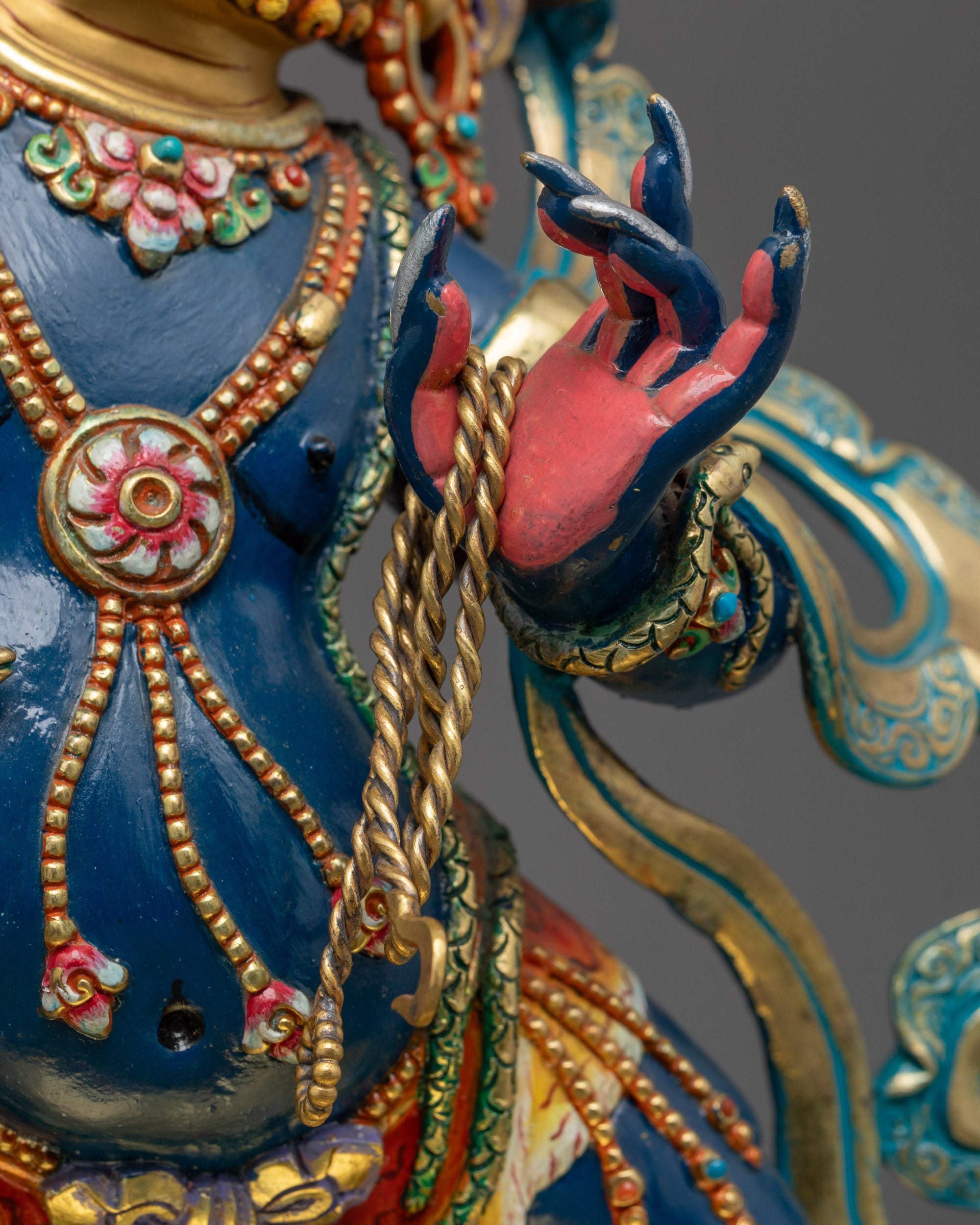 Blue Colored Vajrapani Statue | Artisan Craftmanship with Fierce halo