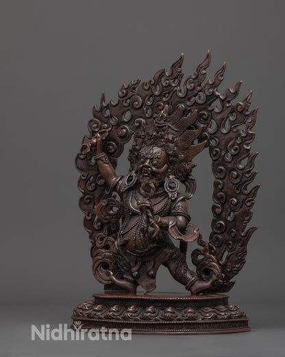 Oxidized Bodhisattva Vajrapani Statue | Buddhist Protector Deity