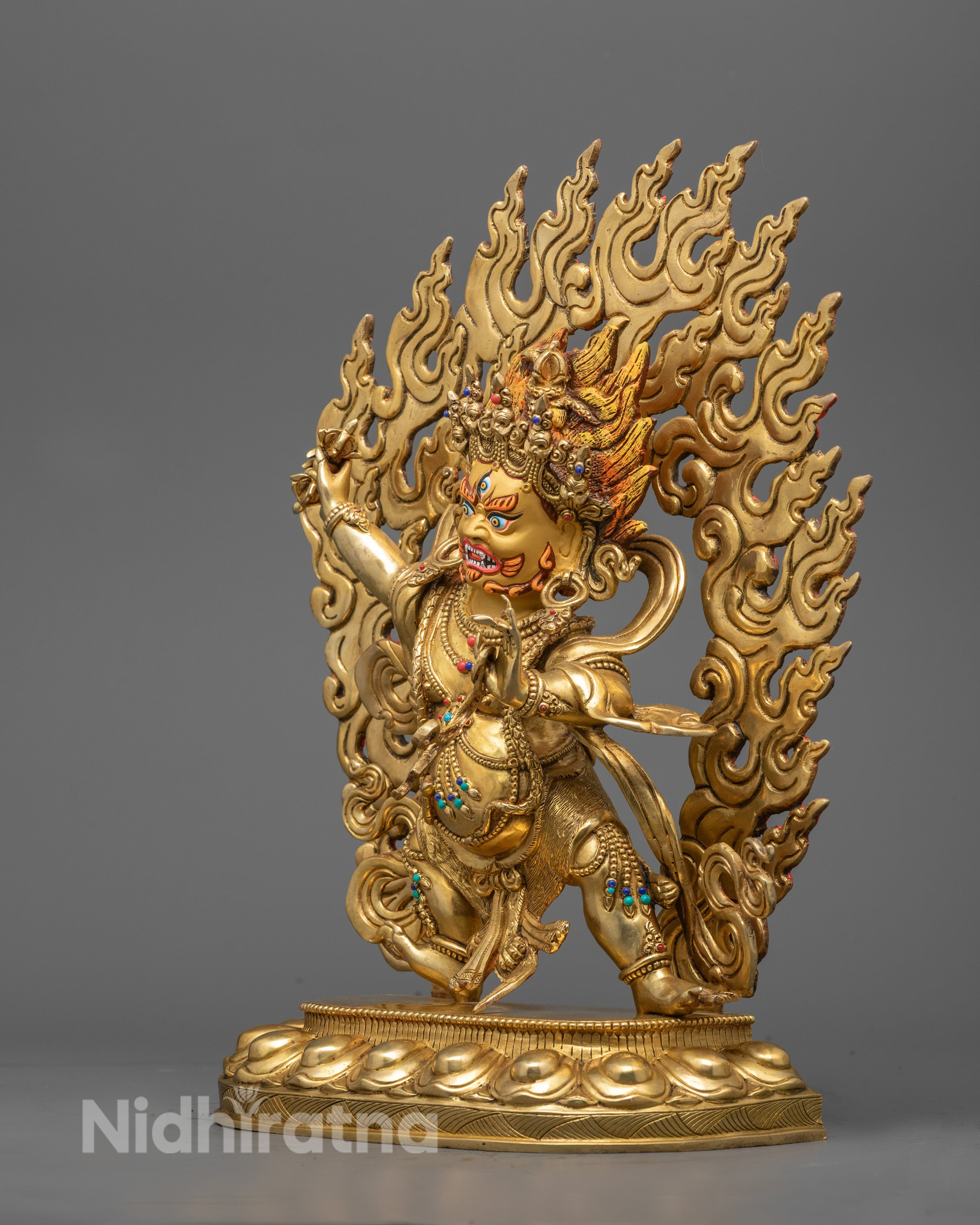 Hand-Carved Vajrapani Statue | Nepalese Buddhist Art