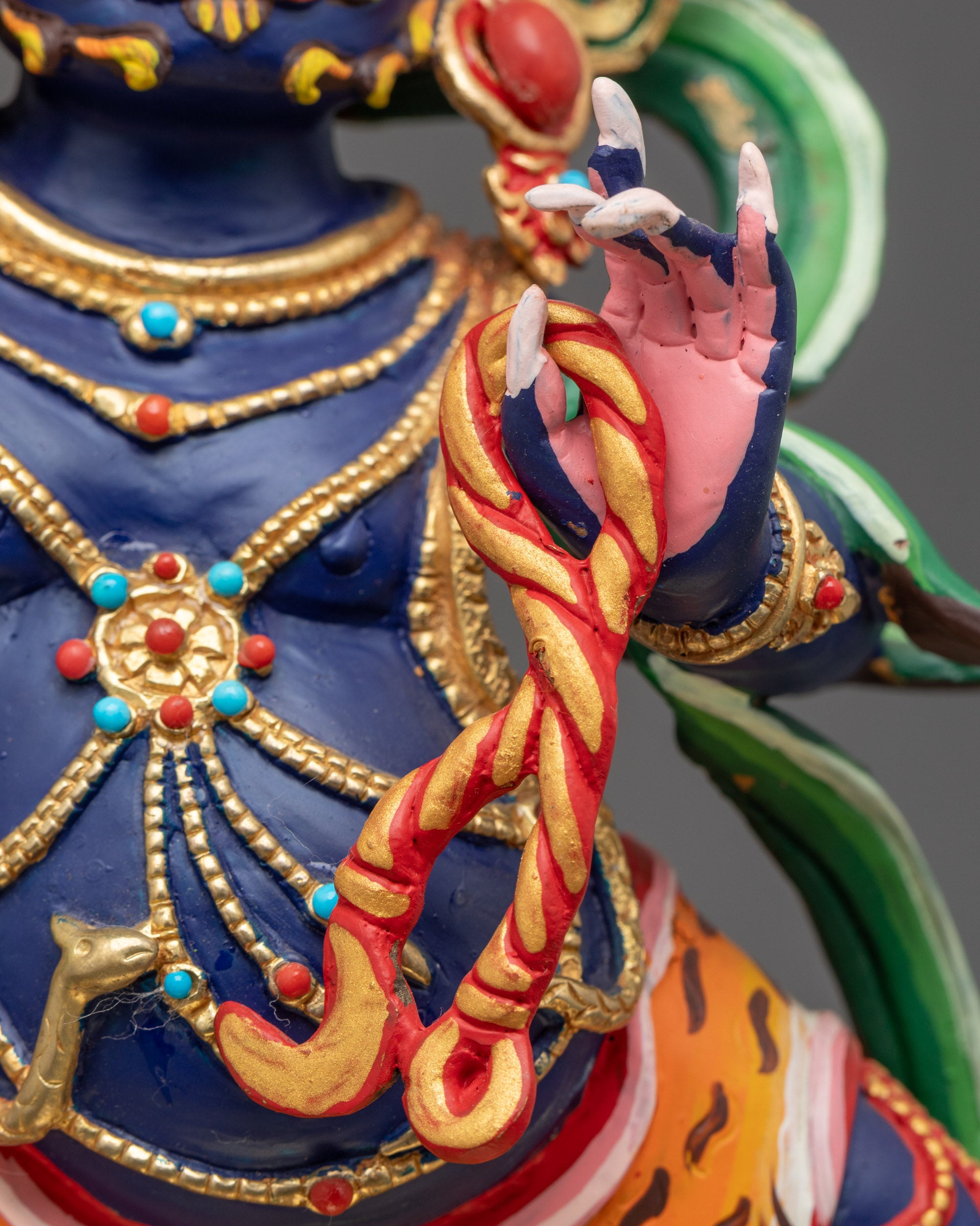 Nepalese Vajrapani Statue | Beautifully Hand-Painted Dark Blue Color