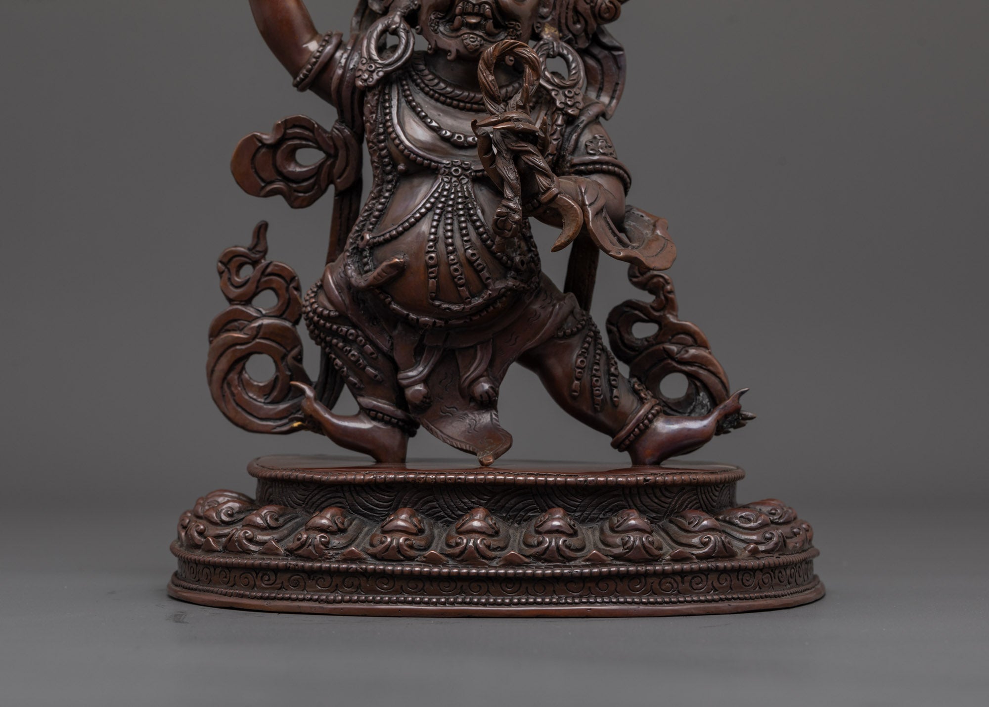 Oxidized Bodhisattva Vajrapani Statue | Buddhist Protector Deity
