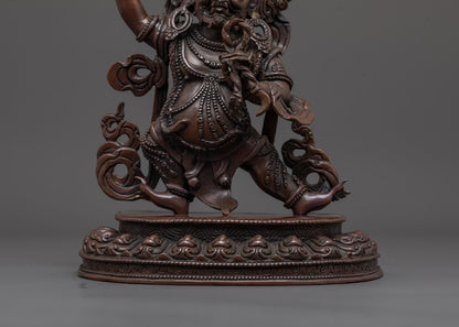 Oxidized Bodhisattva Vajrapani Statue | Buddhist Protector Deity