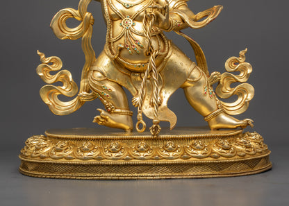 Bodhisattva Vajrapani Statue | Wrathful Protector in Copper