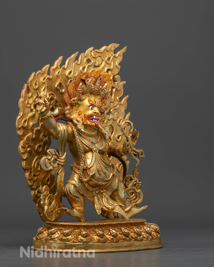 side profile of vajrapani statue | Vajrapani art statue | Enlightened protector Vajrapani statue