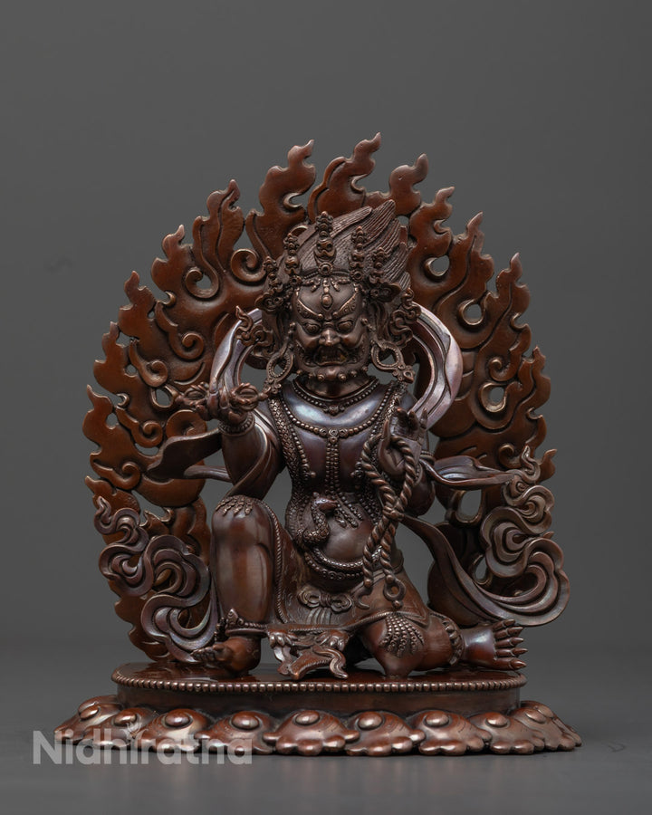 Oxidized Copper Vajrapani Statue | Handmade Tibetan Sculpture