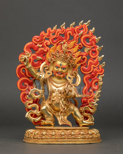 Vajrapani Statue Front View | Nepalese Fierce Bodhisattva Copper Sculpture