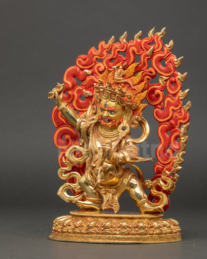 Vajrapani Statue Left Side View | Lost-Wax Casted Copper Bodhisattva