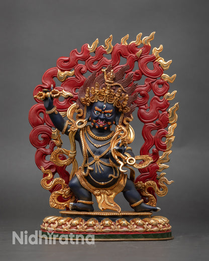 Vajrapani statue gold-gilded copper Bodhisattva for altar and meditation