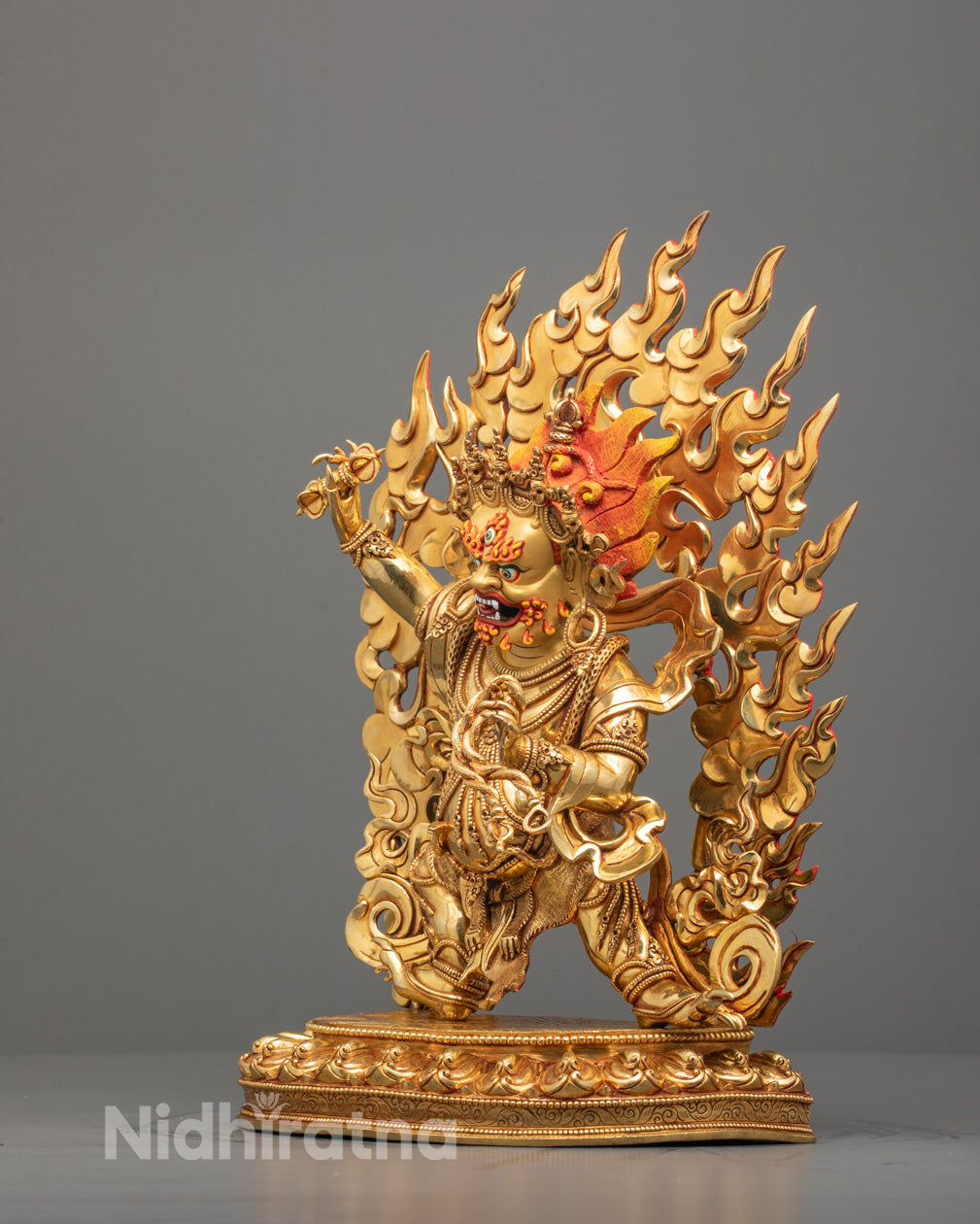 Vajrapani statue, demonstrating the handmade creation process and cultural authenticity.