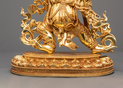 Vajrapani Statue | Hand-Carved 24k Fire-Gilded Copper