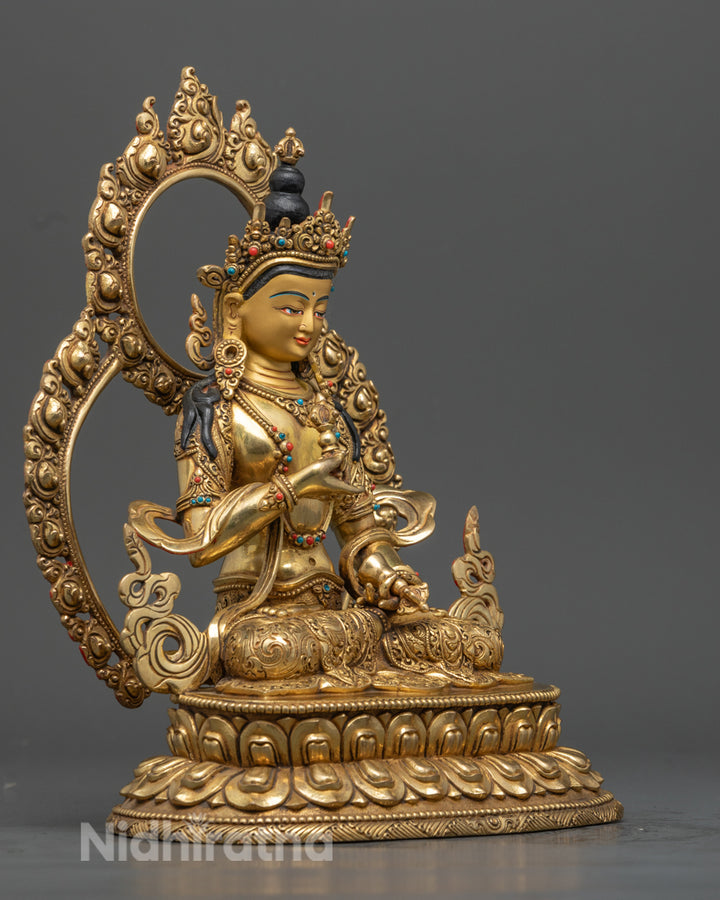 Vajrasattva Statue | Stunning Gold-Gilded Copper Sculpture