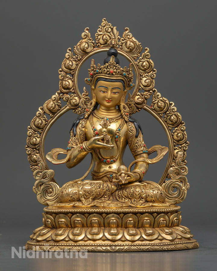 Vajrasattva Statue | Stunning Gold-Gilded Copper Sculpture