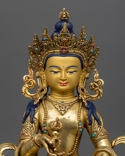 Vajrasattva Statue | Gold-Gilded Buddhist Purification Icon