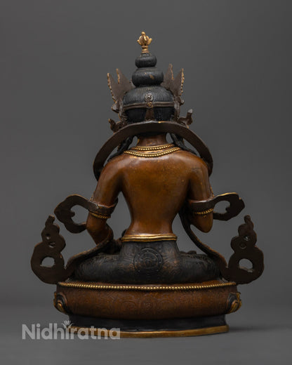 Oxidized Copper Vajrasattva Buddha Statue | Handcrafted in Nepal