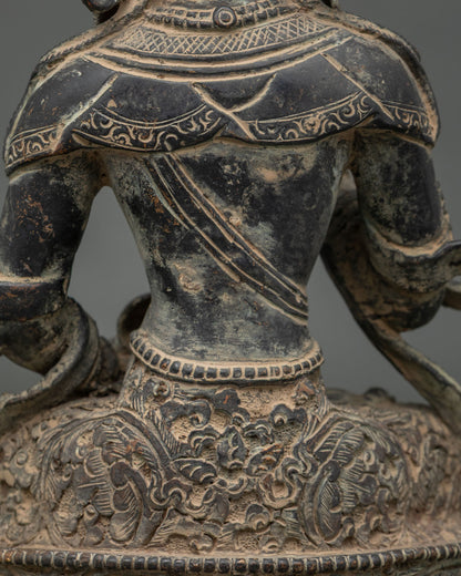 Oxidized Copper Vajrasattva Statue – Traditional Nepali Metalwork