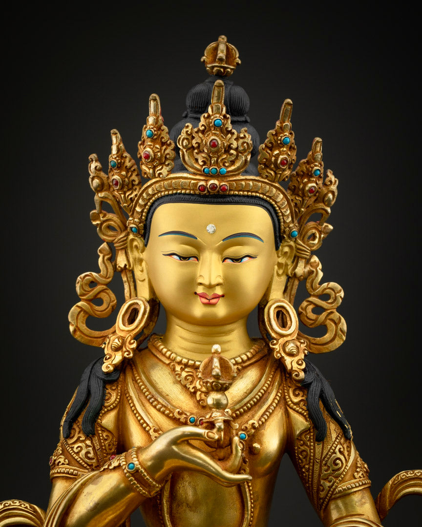 Tibetan Dorje Sempa Buddha Gold Statue