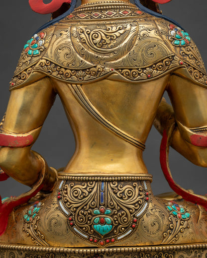 Vajrasattva (Dorje Sempa) Statue - 24K Gold Fire-Gilded Copper Idol