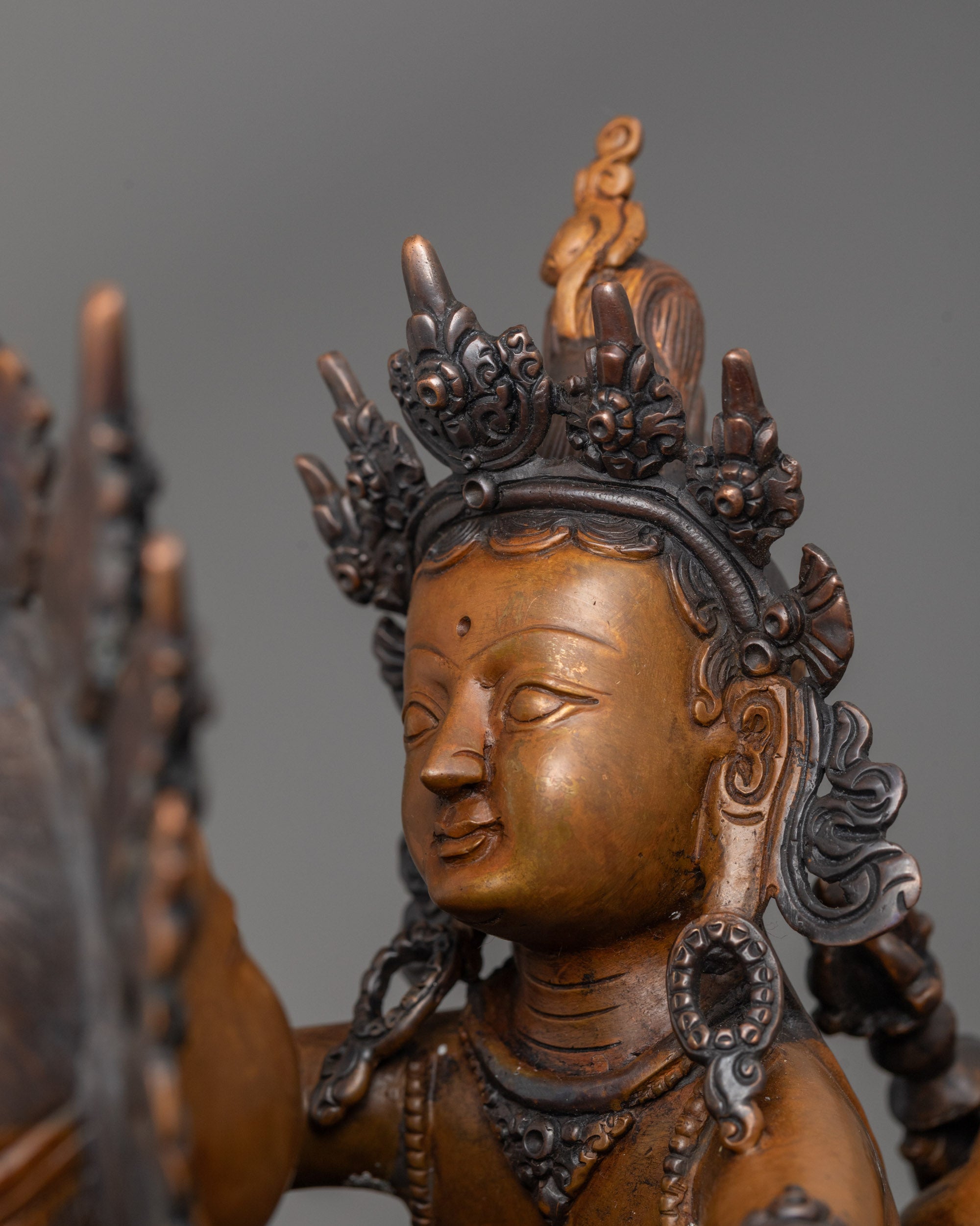 Oxidized Vajrasattva Union Statue | Artwork Featuring Divine Consort