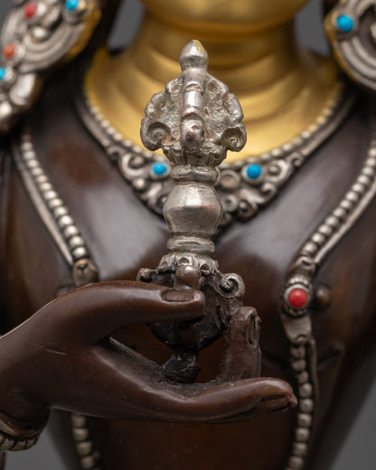 Nepalese Oxidized Copper Vajrasattva Statue