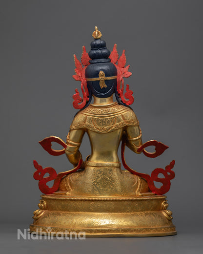 Hand-Carved Vajrasattva Statue | Authentic Nepalese Dharma Icon