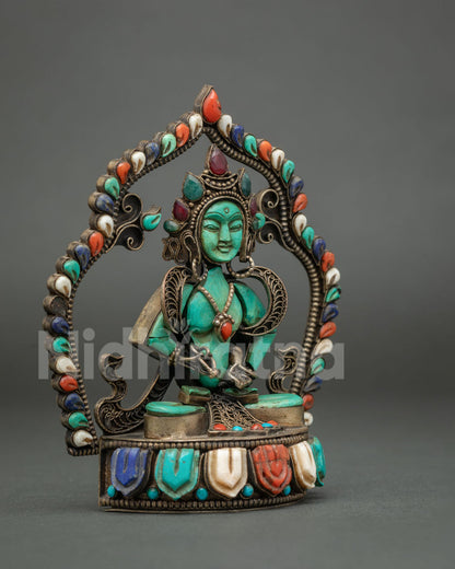 Turquoise Vajrasattva Statue | Traditional Nepalese Craftsmanship