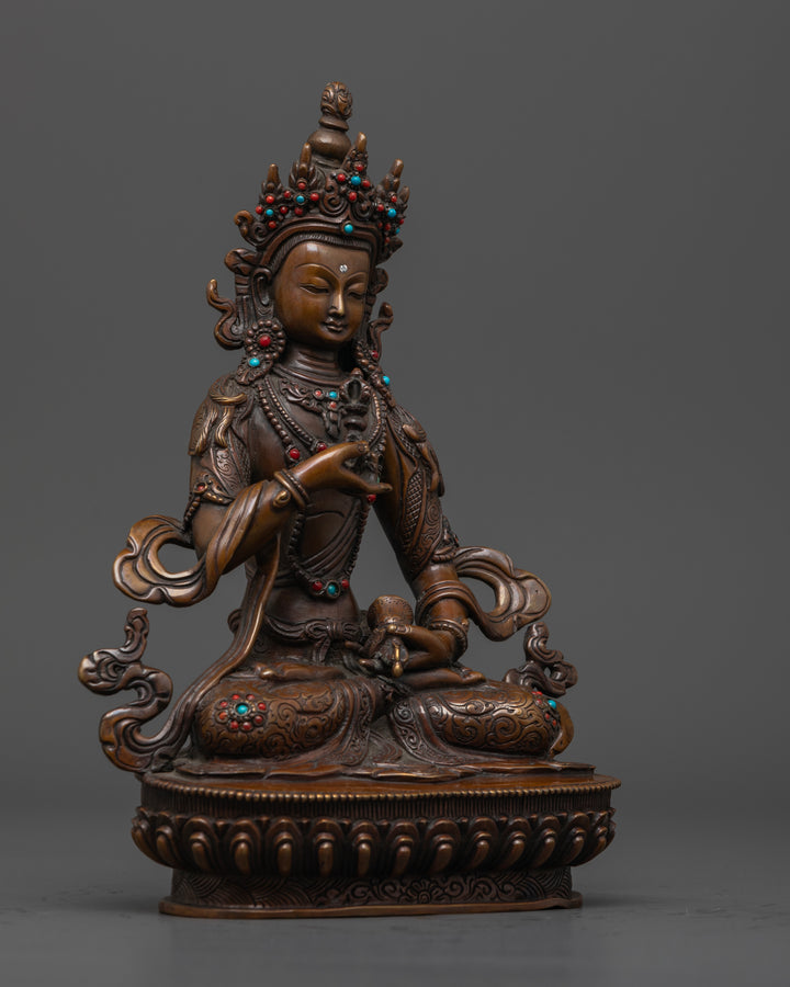 Oxidized Vajrasattva Statue for Spiritual Healing