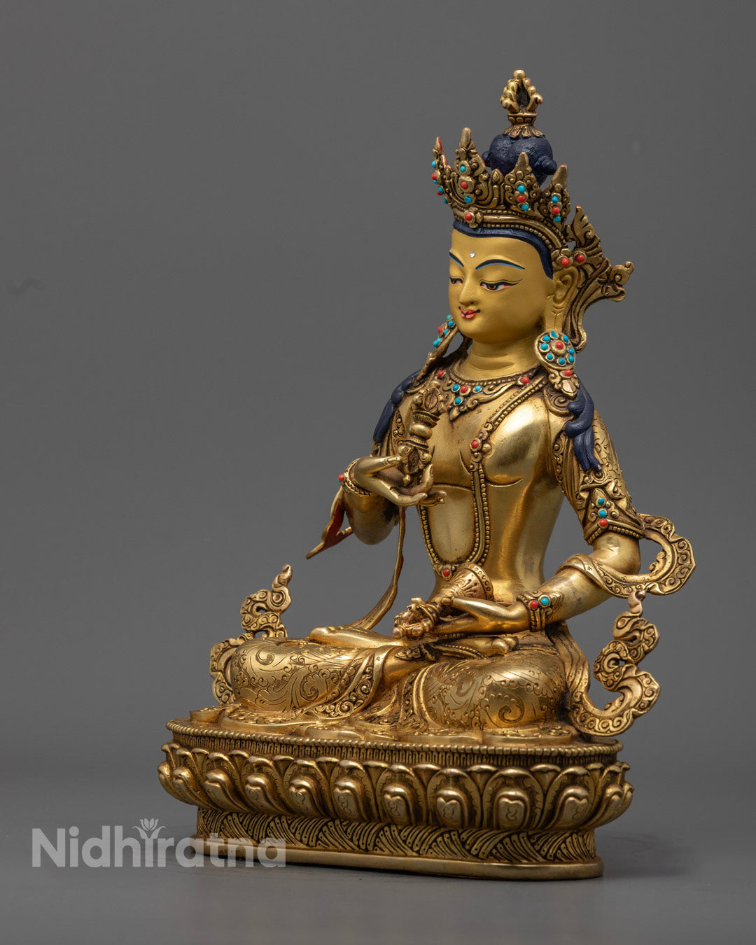 9.84" Inch Gold-Gilded Vajrasattva Statue