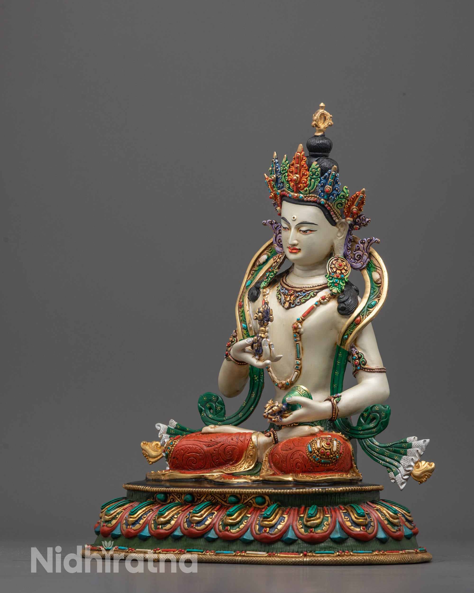 Premium Colored Vajrasattva Statue | Handmade for Meditation