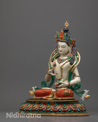 Premium Colored Vajrasattva Statue | Handmade for Meditation