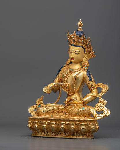 Side angle of the traditional Nepalese Vajrasattva Statue with hollow chamber
