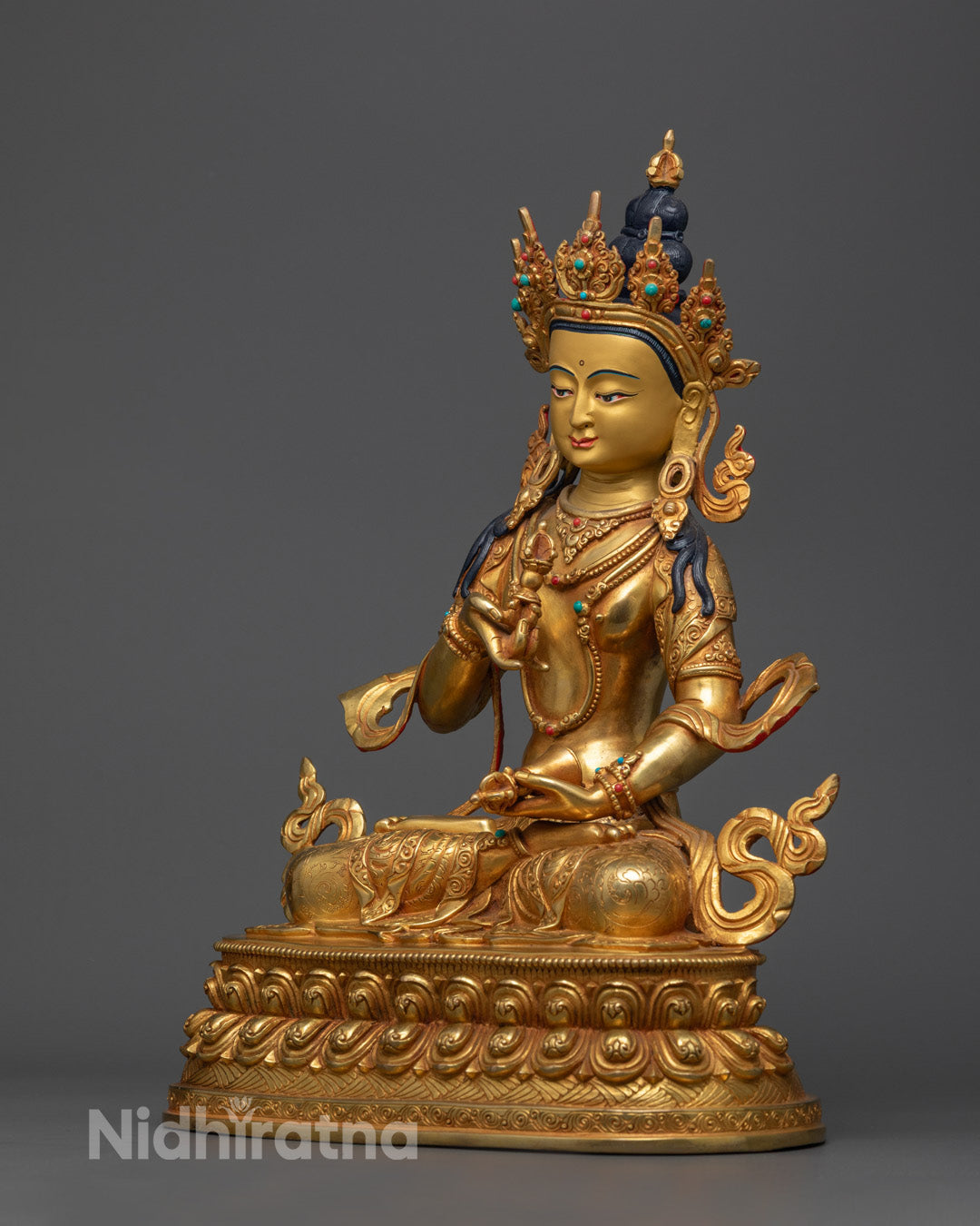 Hand-Carved Vajrasattva Statue | Authentic Nepalese Dharma Icon