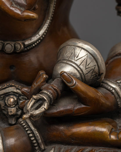Oxidized Copper Vajrasattva Statue | Sacred Artwork from Nepal