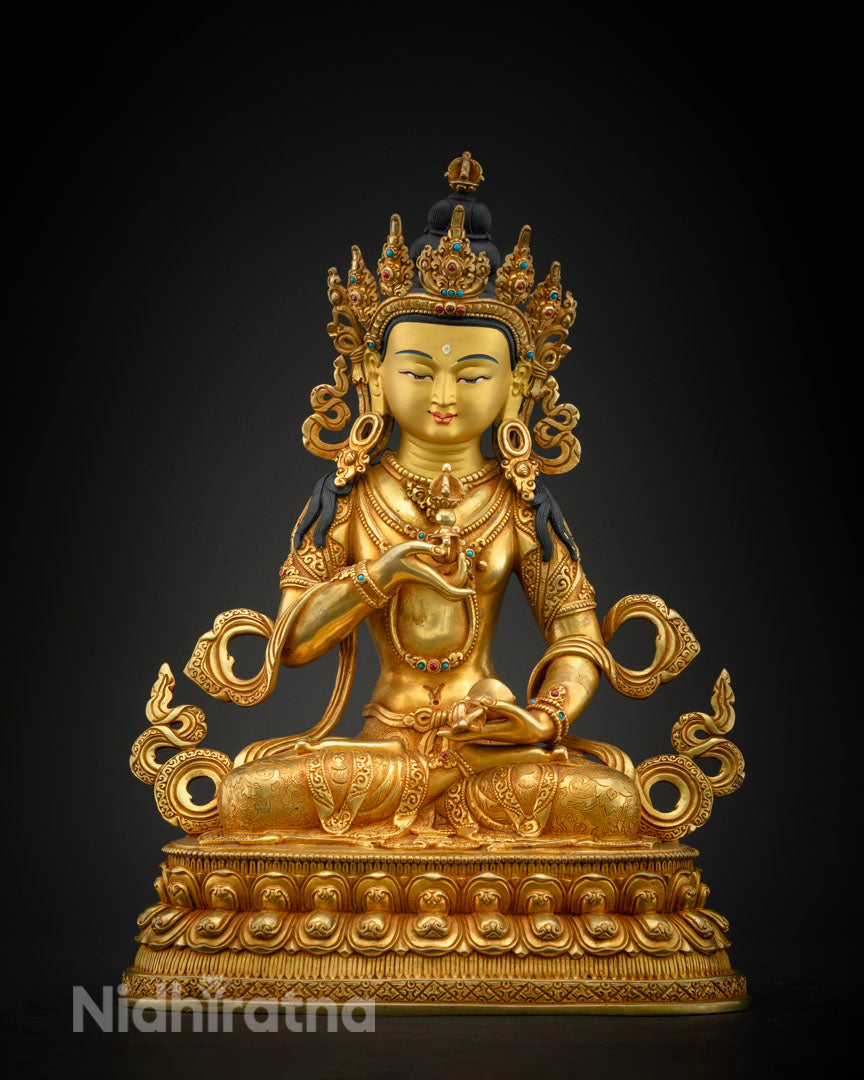 Tibetan Dorje Sempa Buddha Gold Statue