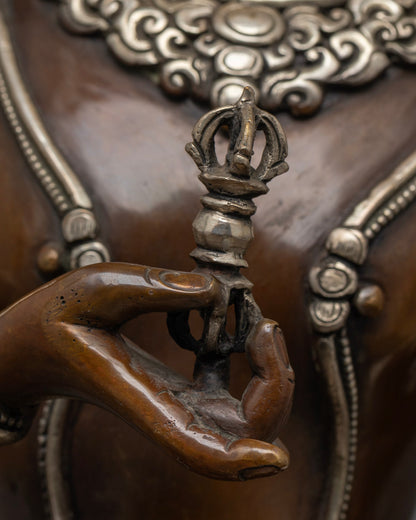 Oxidized Copper Vajrasattva Statue | Sacred Artwork from Nepal