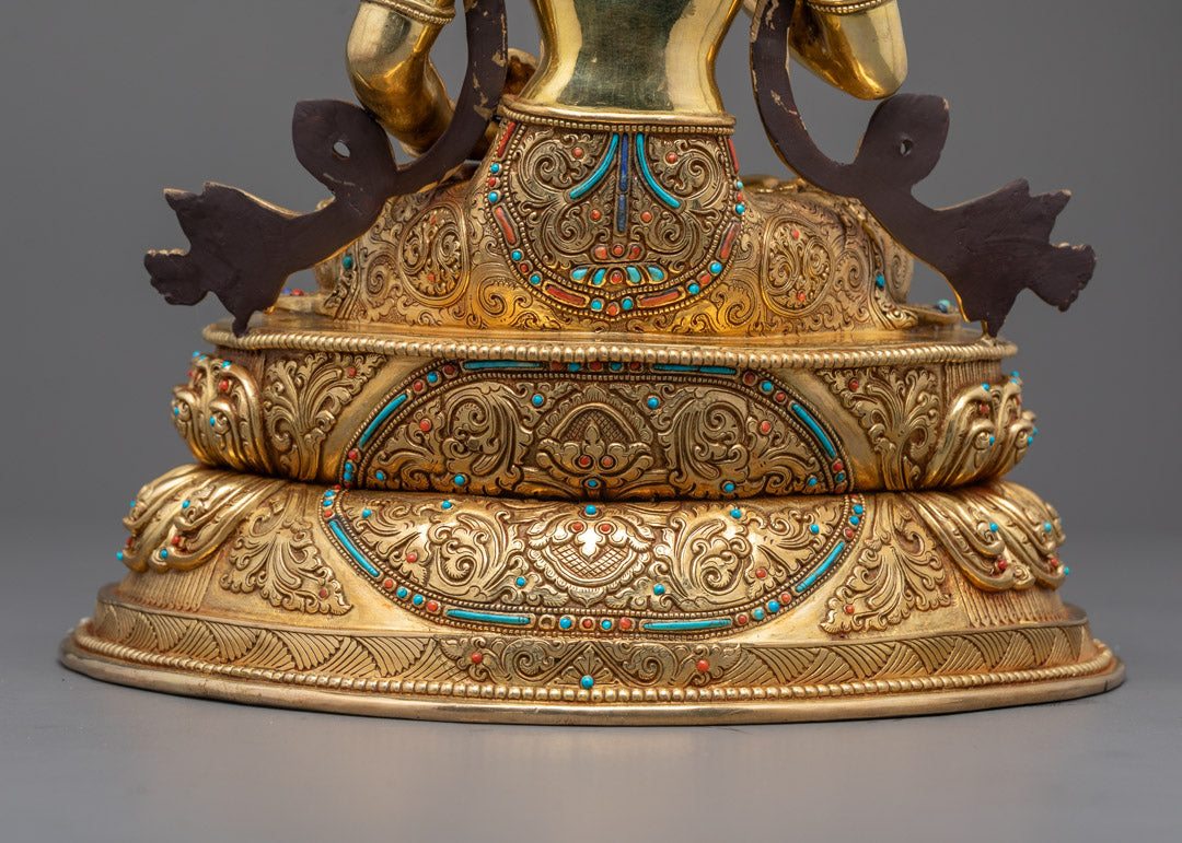 Gold Gilded Vajrasattva Statue, Handmade, Fire Gilded in 24k Gold, | Dorje Sempa