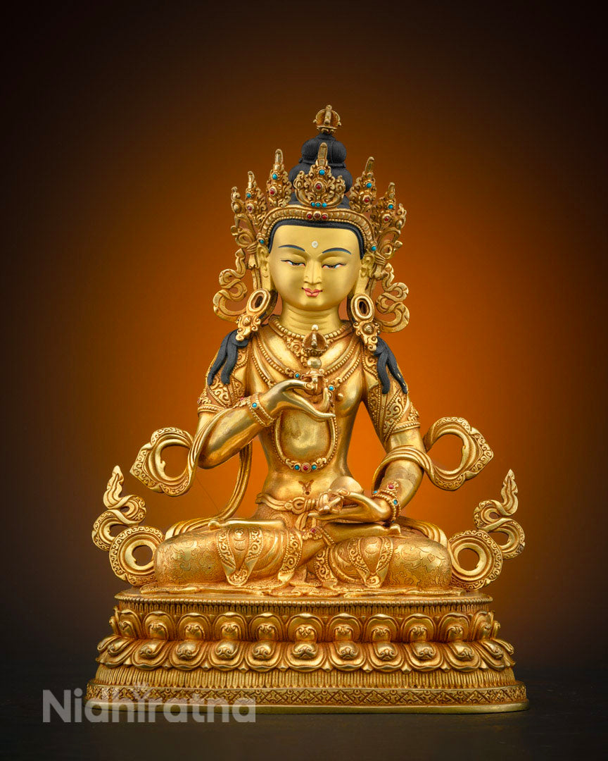 Tibetan Dorje Sempa Buddha Gold Statue